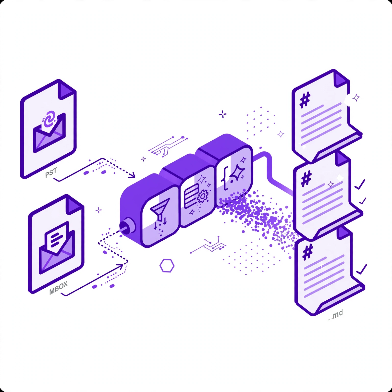 Extraemos el texto de tus correos PST y MBOX para que tu IA pueda usarlos